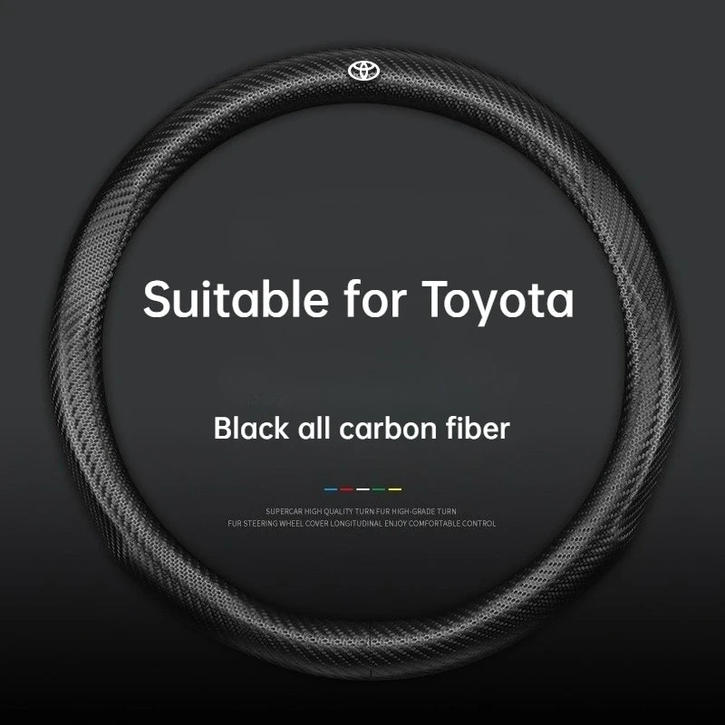 Universal Carbon Fiber Steering Wheel Cover for Toyota Corolla Vios Camry - Fits Crown Highlander Levin Ruizhi - Four Seasons Fi