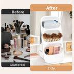 Makeup Tool Storage Rack Step Design Large Capacity Cosmetic Organizer for Skincare Makeup Brushes Lipsticks
