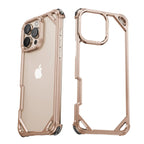 Eary Minimalist Metal Frameless Phone Case for iPhone 16 Pro Max 15 Ultra-thin Bumper Aluminum Alloy Shockproof Protective Cover