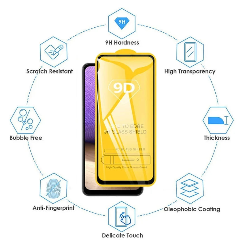 1-5PCS 9D Tempered Glass For Infinix Note 30 Pro Hot 40 Pro 30i Smart 8 Pro Screen Protector For Tecno Pova 5 Pro Spark 20 Pro