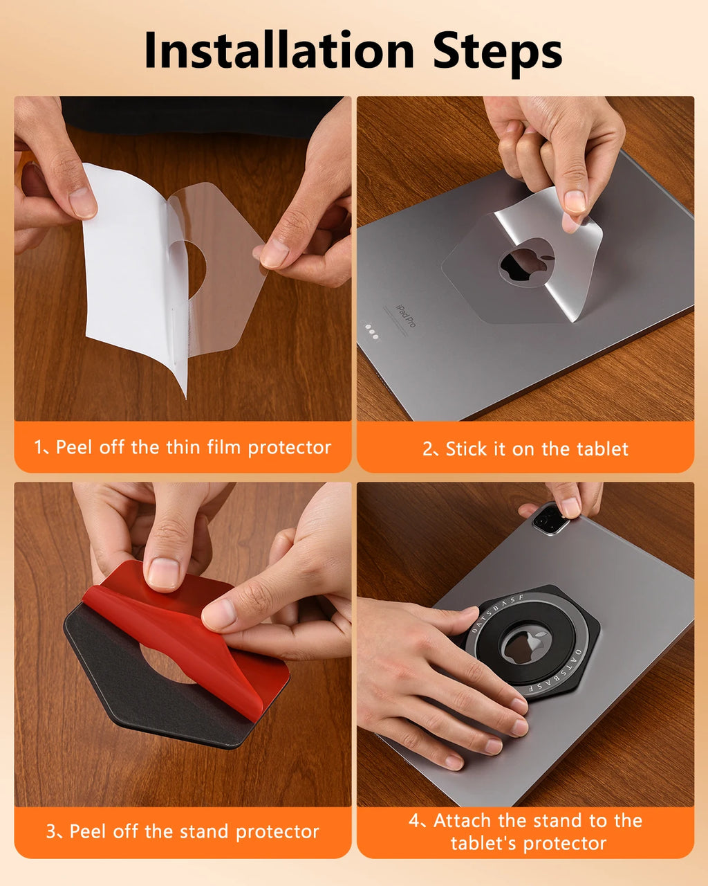 Eary Aluminum Magnetic Tablet Holder with 360°Rotation Ring Kickstand Portable Metal Tablet Stand Universal for iPad Mini Pad