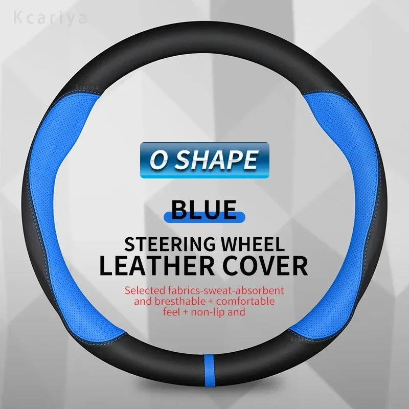Car Steering Wheel Cover Non-Slip 38cm 15" Leather For Toyota Corolla CH-R Camry Rav4 Auris Prius Yalis Avensis Auto Accessories