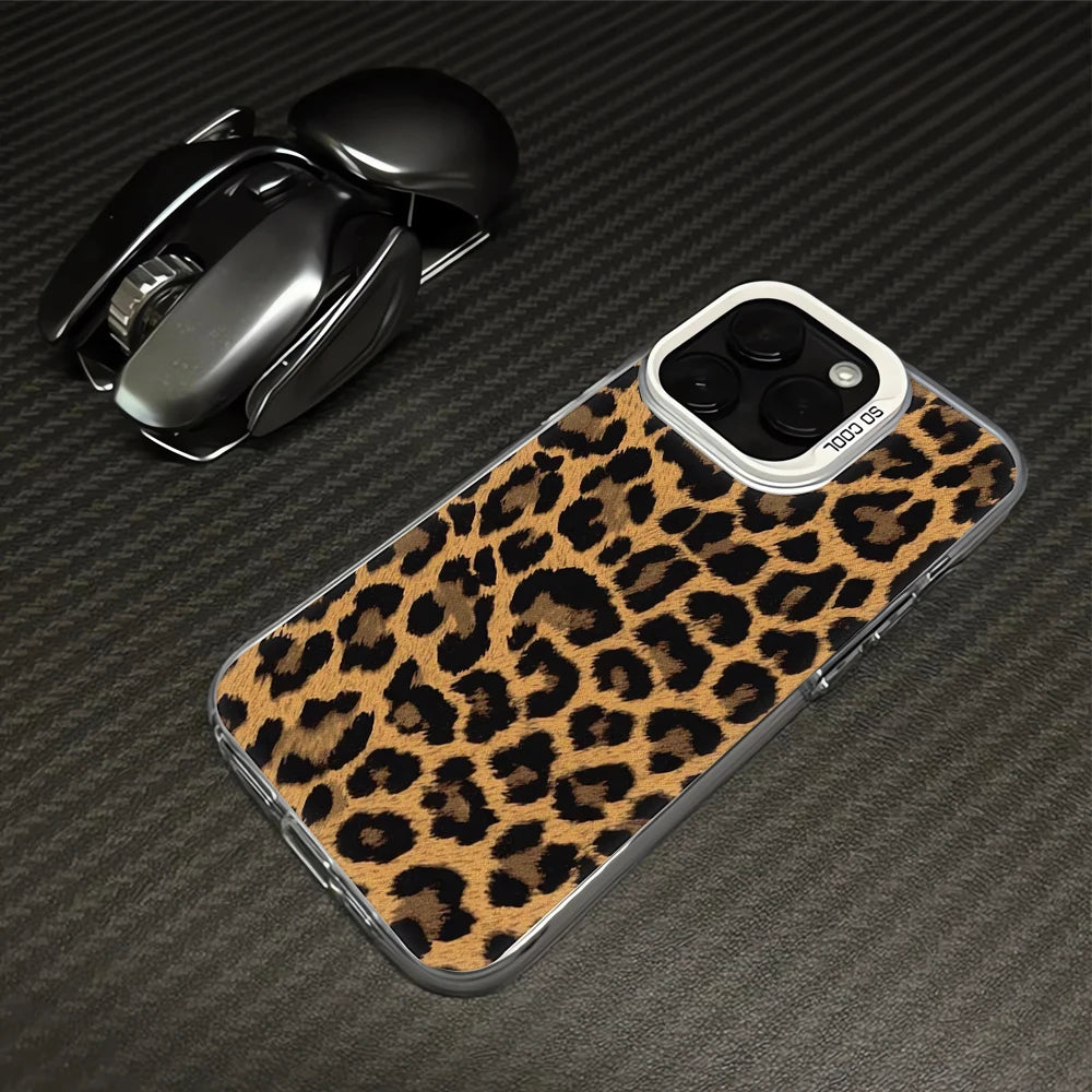Full-screen leopard print black vitality shell Phone Case for iPhone 16 Pro Max 15 14 13 12 11 Pro MAX Matte Back Case Cover
