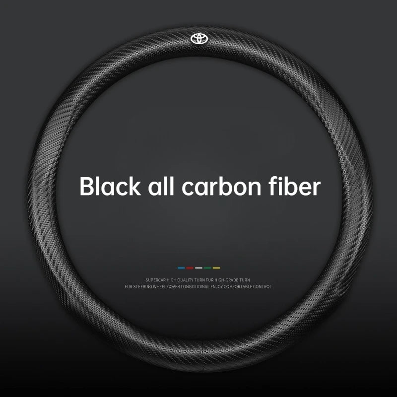 Universal Carbon Fiber Steering Wheel Cover for Toyota Corolla Vios Camry - Fits Crown Highlander Levin Ruizhi - Four Seasons Fi