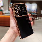 Electroplated Love Heart Large Window Case For Samsung Galaxy A 56 55 54 36 35 34 26 25 24 17 17 15 14 07 PlainShockproof Cover