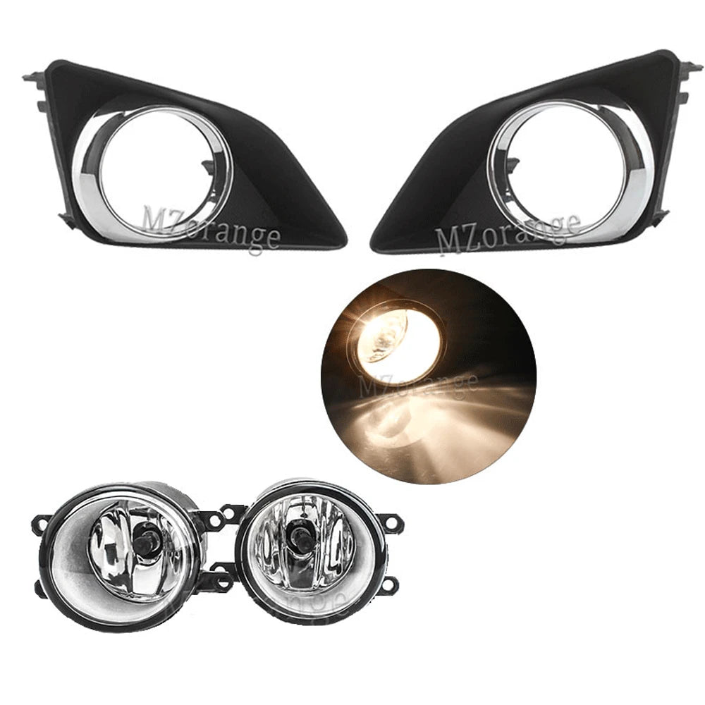 Fog Lights Led for Toyota Corolla 2007 2008 2009 2010 Fog Lamp Assembly Chrome Cover Grill Bezel Headlights car accessories