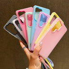 2in1 With Wrist Strap Lanyard Jelly Phone Case For Samsung Galaxy S26 S25 S24 S23 S22 Ultra Plus FE A26 A35 A54 A16 Solid Cover