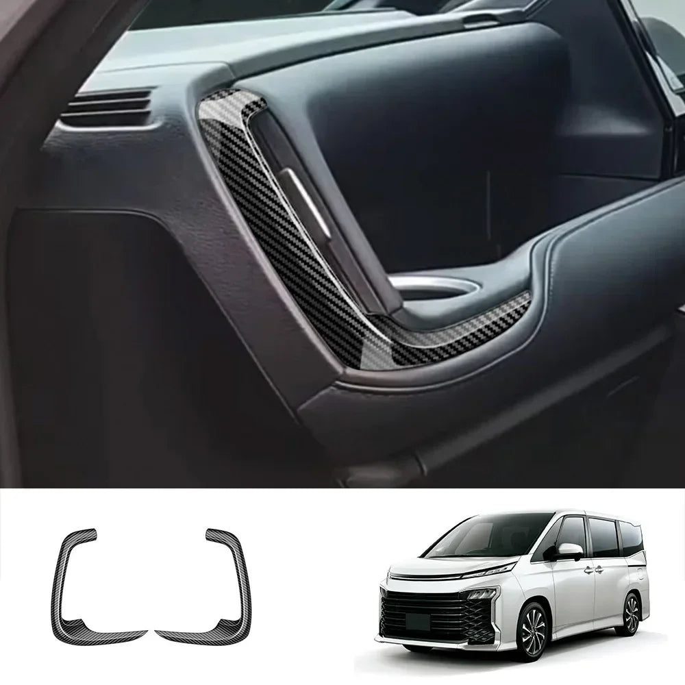 RHD For Toyota Voxy 90 Series 2021 2022 2023 Carbon Fiber inner Steering Wheel Button Decorative Cover Accessories Car Styling
