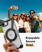 Eary Z Shape Phone Case For Iphone 16 E With 360 Rotating Adjustable Magnetic Ring Stand Frameless Shockproof Protector Shells