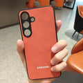 For Samsung Galaxy A57 A56 A55 A37 A36 A35 A26 A16 A15 A25 A17 5G Case Luxury Sheepskin Leather Shell Plain Lambskin Cover Coque