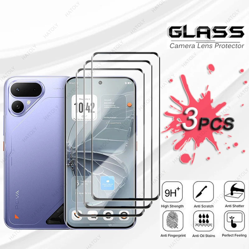 For Tecno Pova Curve 2 Glass Protective Film For Tecno Pova Curve 2 5G 3D Edge Curved Screen Protector Camera Lens Protector
