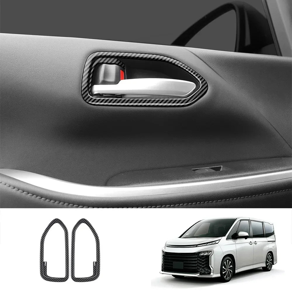 RHD For Toyota Voxy 90 Series 2021 2022 2023 Carbon Fiber inner Steering Wheel Button Decorative Cover Accessories Car Styling