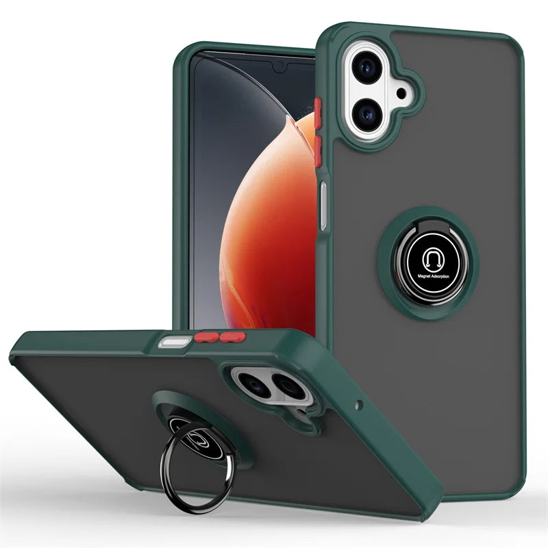 Armor Funda For Samsung Galaxy A07 4G Case Magnetic Ring Stand Holder Coque For Galaxy A 07 GalaxyA07 Hard PC Matte Back Cover