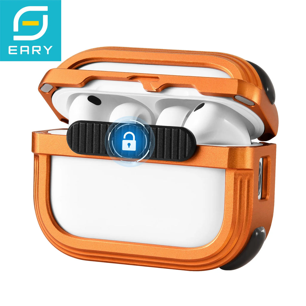 Eary for AirPods Pro 3 Metal Case for AirPods Pro 3rd Generation Magnetic Lid Case(2025) for MagSafe Shockproof Protective Cover
