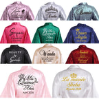 Customized Name Date Wedding Bathrobe Faux Silk Bridal Robe Bride Bridesmaid Wedding Robes Woman Bachelorette Hen Party