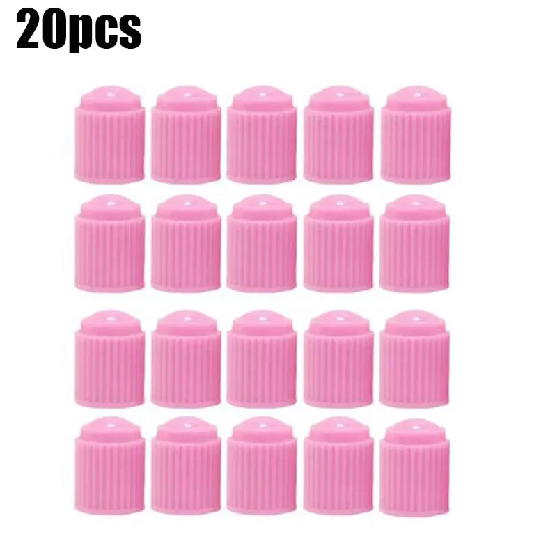 20Pcs Car Tire Tyre Valve Caps with O Rubber Ring Dust Covers Plastic Black Grey Red Stem Valve Caps for Cars Motorcycles Bike