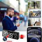 Mini 4K HD camera, supports remote viewing, motion detection, digital lights can be turned off, ringing alarm clock camera