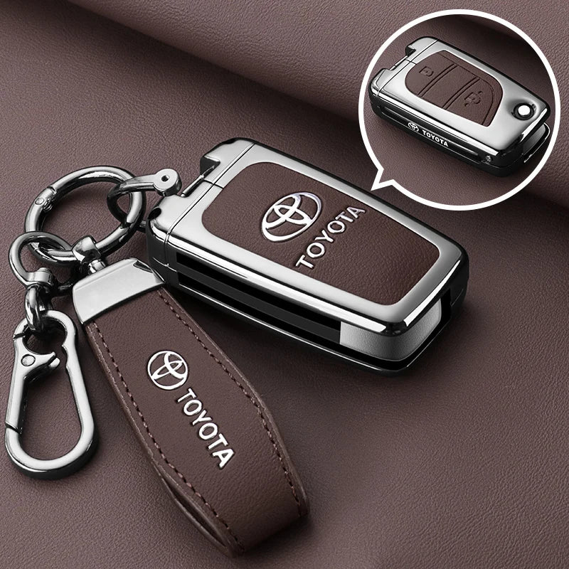 Alloy Car Remote Key Case Cover Protect Shell Bag For Toyota Prius Camry Corolla CHR C-HR RAV4 Altis Land Cruiser Prado Avalon