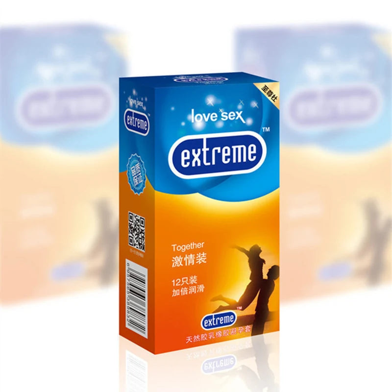 12PCS Men Condoms Natural Latex Penis Sleeve Sex Products Vaginal Stimulation Ultra Thin Condoms Safer Contraception