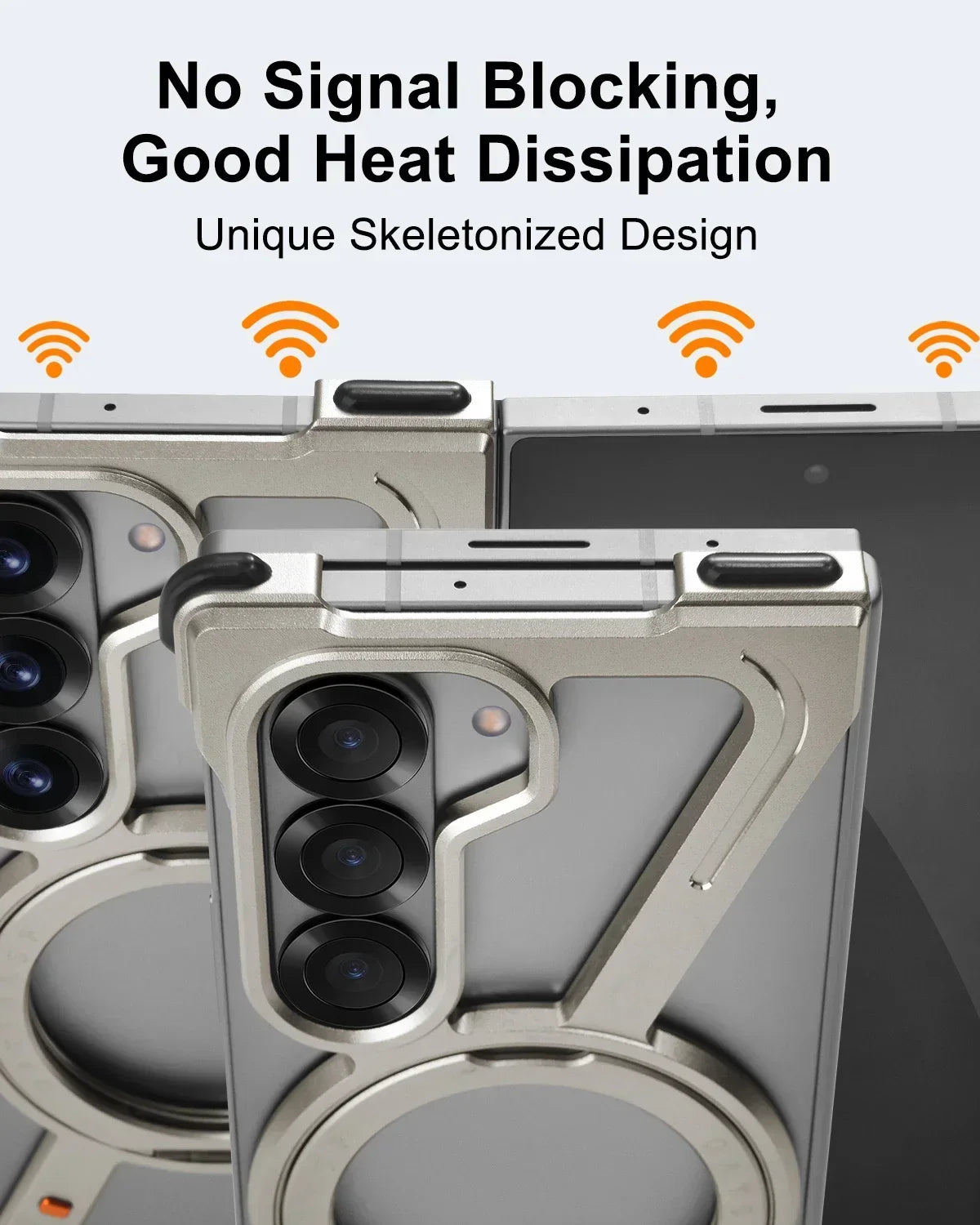 Eary for Samsung Galaxy Z Fold 7 6 5 Case for Magsafe 360°Rotatable Magnetic Stand Metal Frameless Screen Protector Phone Cover