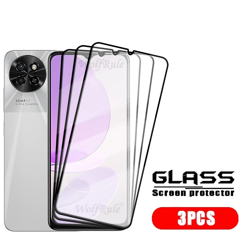 1/2/3/4PCS Full Cover Glass For itel S23 Glass itel S23 Screen Protector Protective 9H Full Cover Glue Tempered Glass itel S23