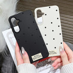 Cute White Polka Dots Phone Case For Samsung Galaxy S25 Ultra S24 FE S23 A56 5G A16 A17 A55 A36 A53 A35 A06 A07 A26 A34 Cover