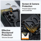 Eary Z Shape Minimalist Phone Case For Samsung Galaxy S25 S24 Ultra With 360 Rotatable Magnetic Stand Shockproof Slim Case 2025