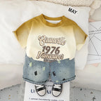 New Summer Baby Boys Clothes Sets Fashion Cotton Letter Printing T-shirts+Tooling Shorts 2pcs Kids Outfits for Infant Tracksuit