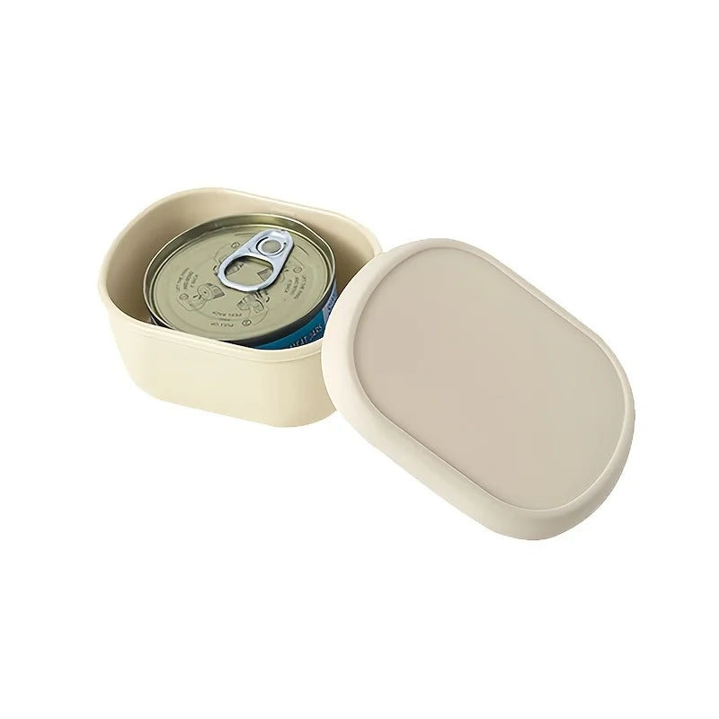 Reusable Wet Cat Food Storage Container with Silicone Sealed Lid, Leak-Proof Fresh-Keeping Box for 3oz/85g Cat Food Cans