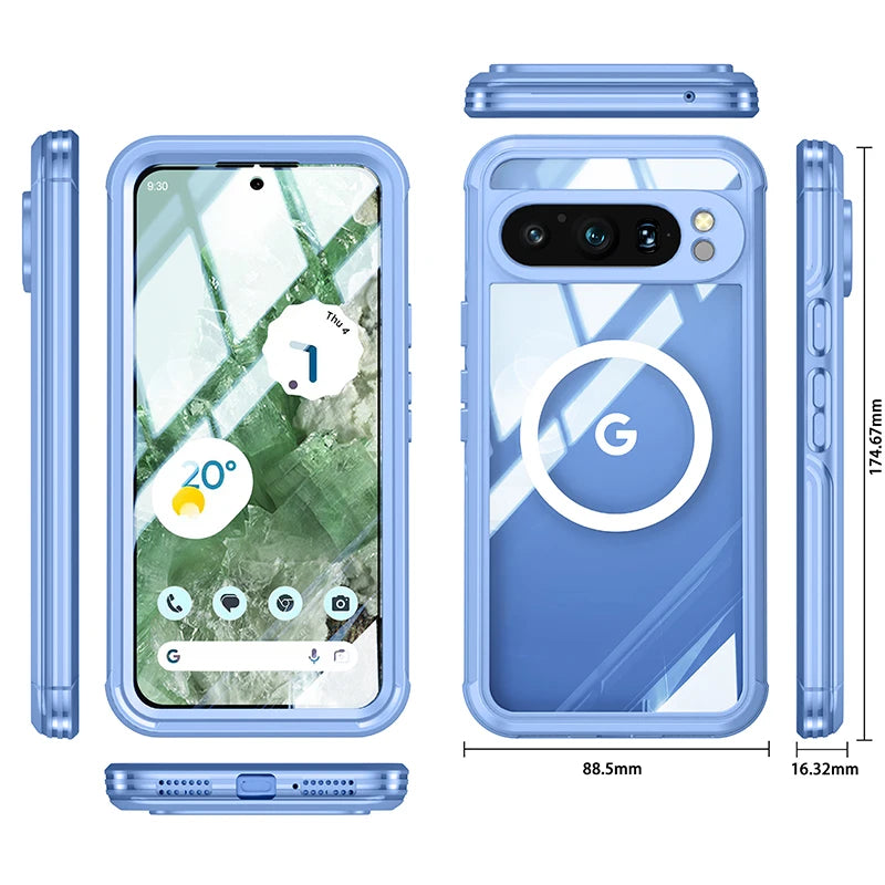 Suitable for Google Pixel 10 9 8 Pro XL 9A high transparency PC glass screen all inclusive phone case, magnetic protective cover