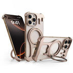 Eary Cell Phone Case for 16/15/14/13 Pro Max for Magsafe 360°Rotate Magnetic Stand Frameless Bumper Shockproof Protective Cover