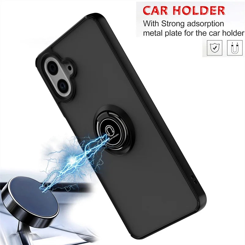 Armor Funda For Samsung Galaxy A07 4G Case Magnetic Ring Stand Holder Coque For Galaxy A 07 GalaxyA07 Hard PC Matte Back Cover