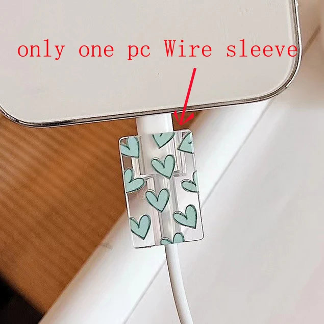 5pcs-set Heart Flower Wave Edge Charger Protective Cover Suitable for iPhone Models 12 13 14 15 Supports 18W 20W Fast Charging