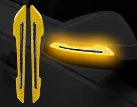 1 Set/2PCS Car Reflective Warning Mirror Strip Safety Warning Reflective Sticker For Universal Car Decorative Trims