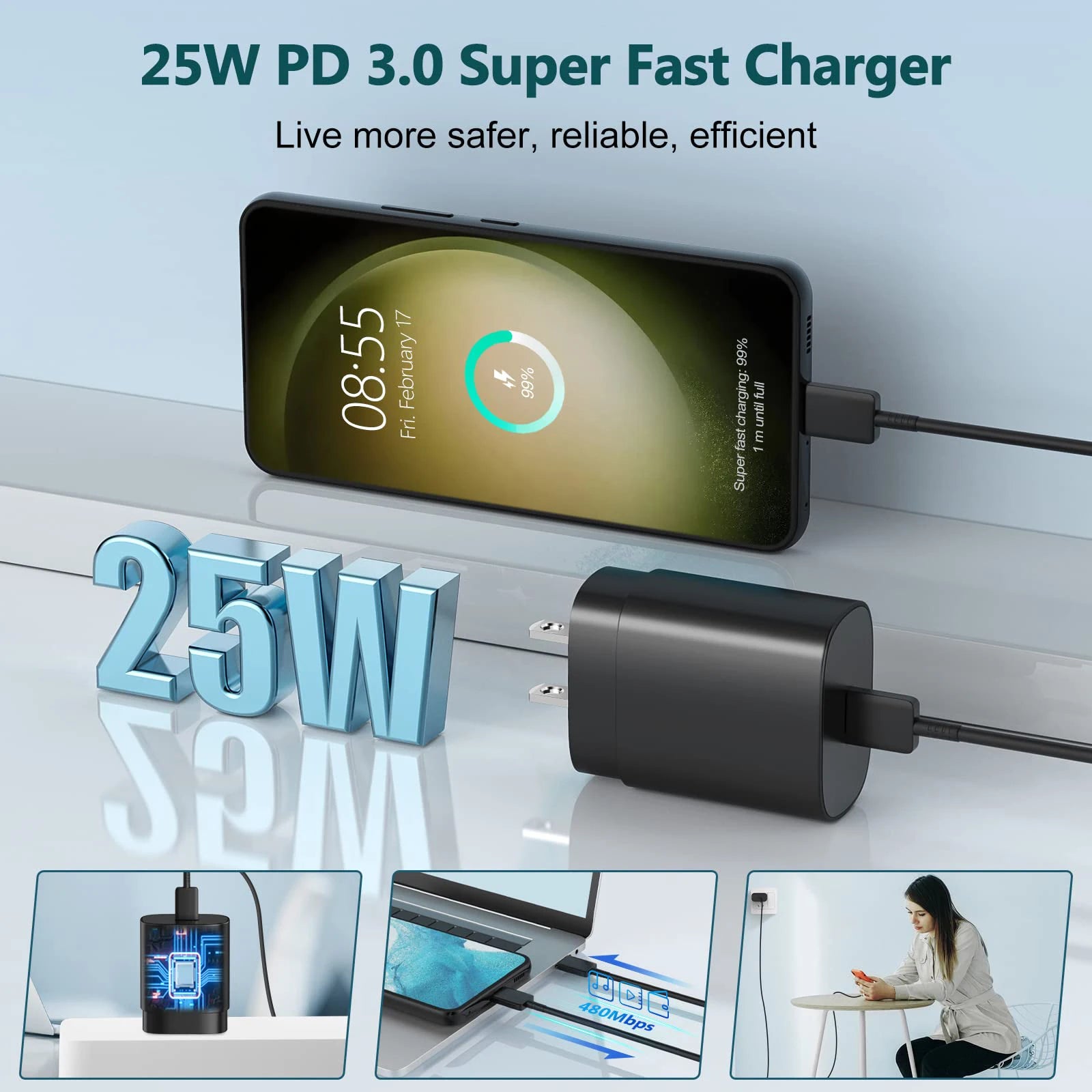 Samsung 25W Original Fast Charger EU US Type C Cargador Adapter For Galaxy S26 S25 S24 S23 S22 M17 M07 A07 A26 A17 A15 Z Fold7 6