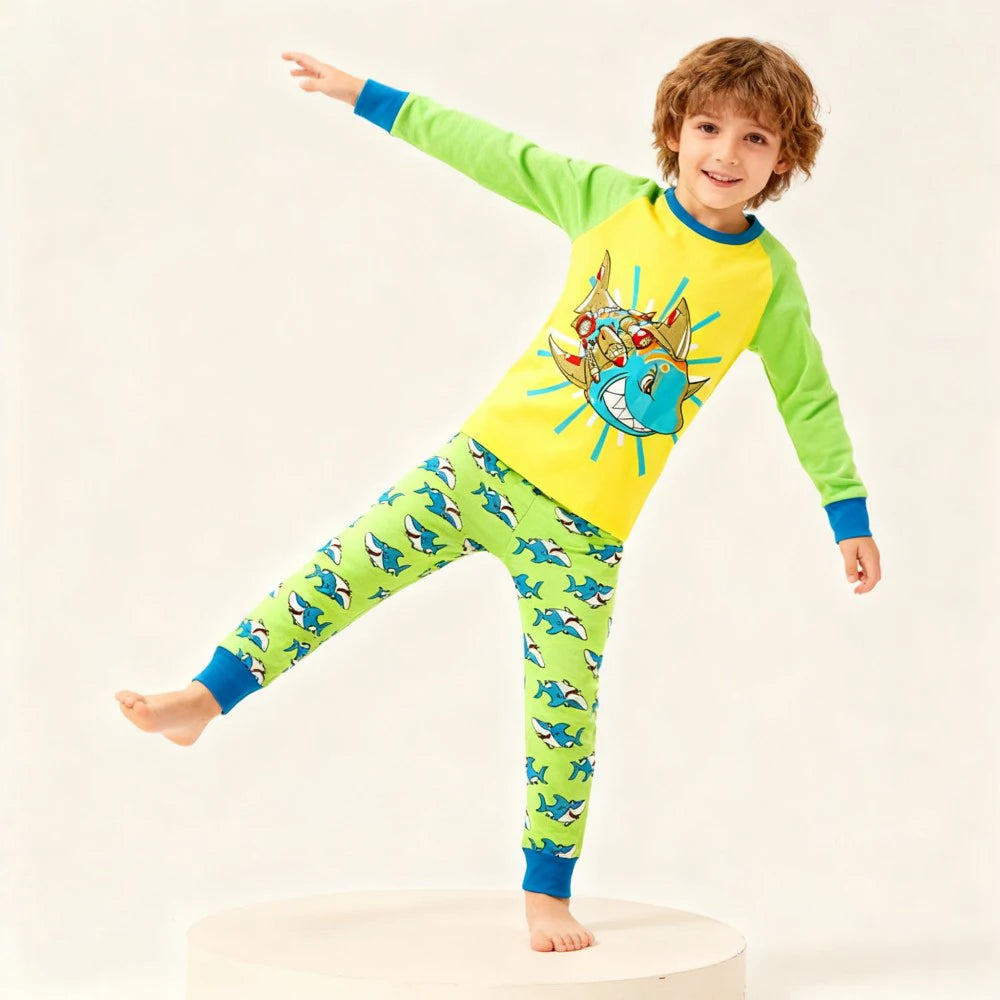 kids pajamas set baby pijama boys animal embroidery sleepwear girls cute 100% cotton soft nightwear children clothing homewear