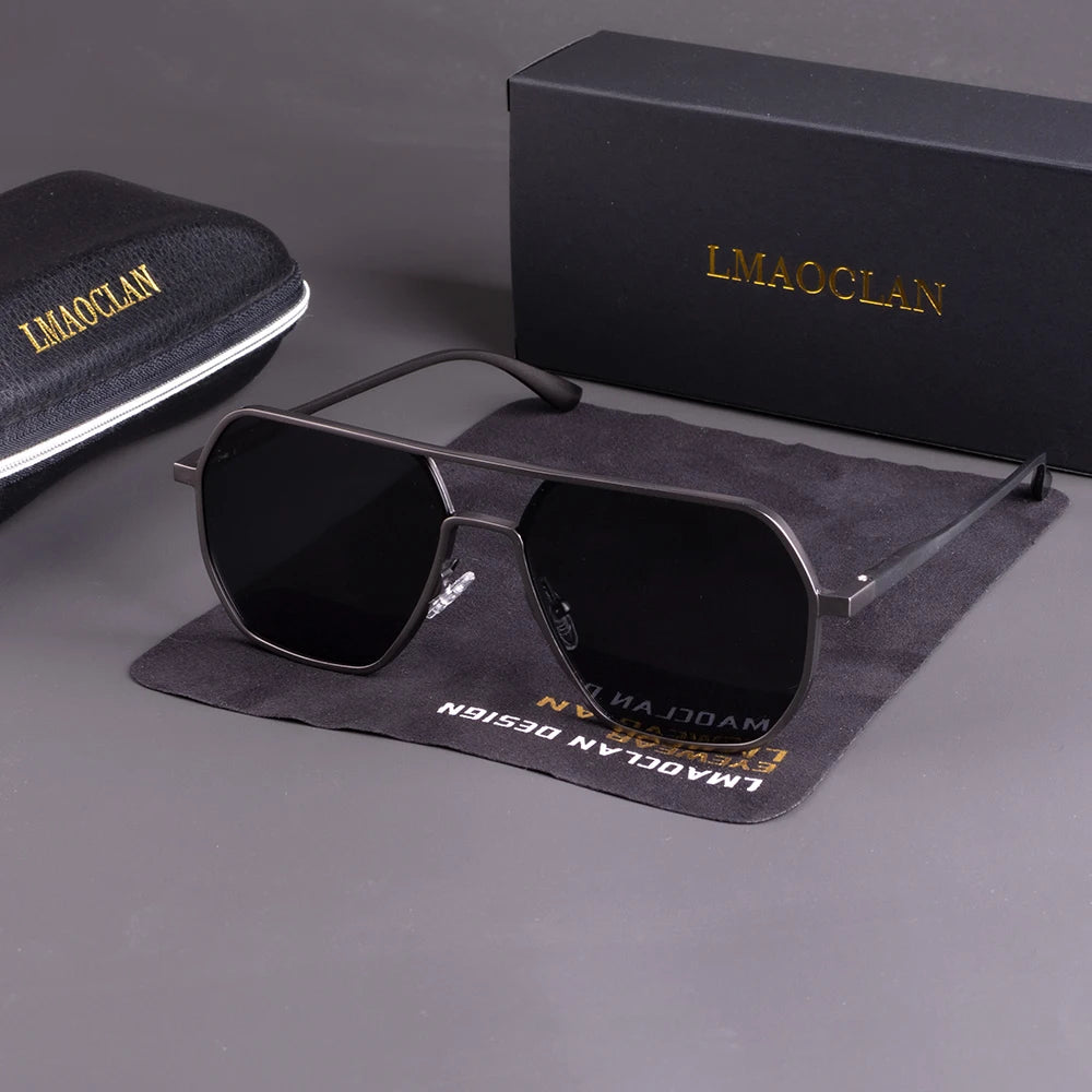 Aluminium Magnesium Polarized Sunglasses Men UV400 Classic Male Square Glasses Driving Eyewear Gafas Oculos