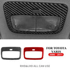 Carbon Fiber Car Reading Light Panel Sticker For Toyota Yaris 2006 2007 2008 2009 2010 2011 LHD RHD Reading Lamp Outer Trim