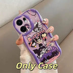 3D Kuromi Kitty Phone Case For Samsung Galaxy A55 A35 A25 A15 A05S A05 A14 A24 A34 A54 A04E A04S Wrist Strap Cartoon Plush Cover