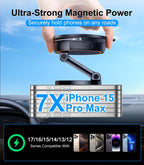 Eary Wireless Car 15W Fast Charger Suction Cup Phone Holder Stand Magnetic Car Mount Dashboard Magsafe Fit for iPhone Samsung HW