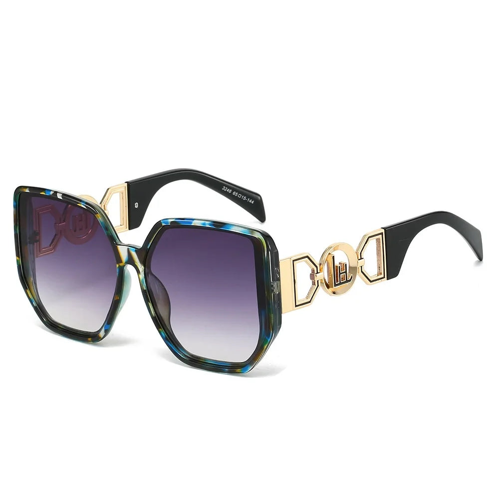 2025 Elegant Fashion Women Brand Sunglasses Oversize Square Sun Shades Men Sun Glasses Hollow Design Unisex Shades UV400