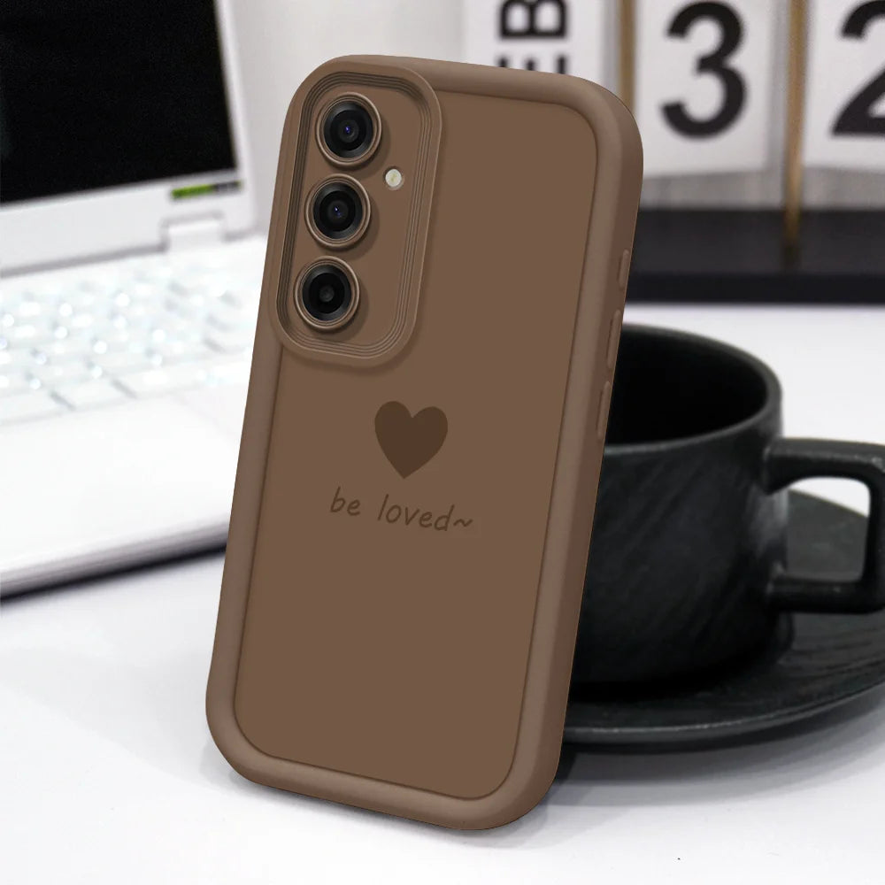 Simple Love Heart Phone Case For Samsung Galaxy A37 A17 A07 A56 A36 A26 A16 A06 A55 A35 A25 A15 A05 A05S 4G 5G Staircase Soft Co